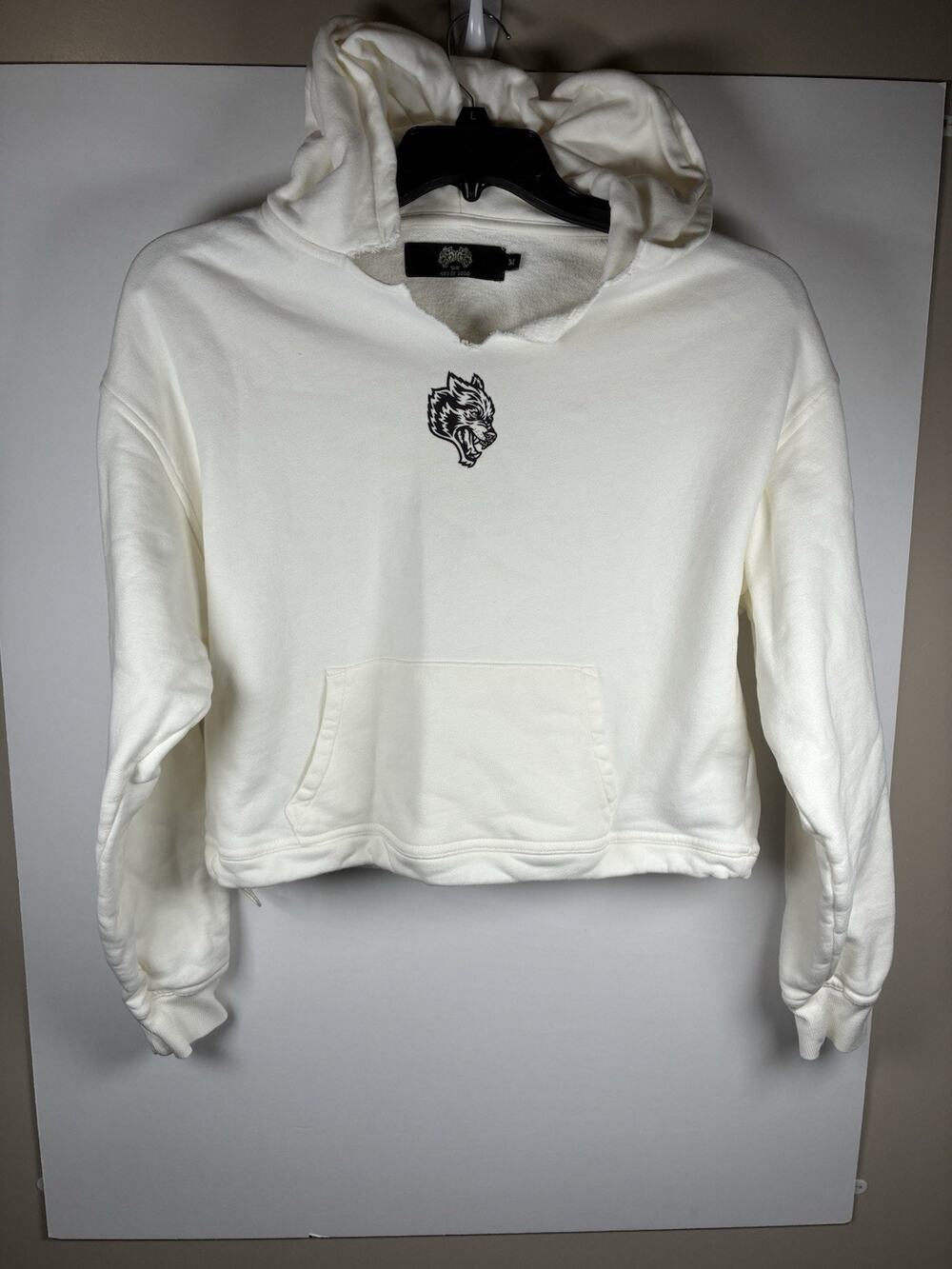 Darc Sport SHE Cropped Hoodie Womens M Cream Wolf Limited 487/1000 Streetwear